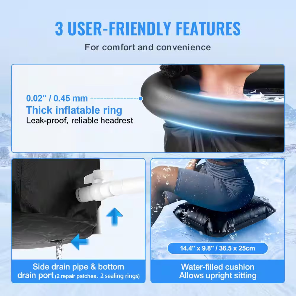 1-Person 1 Jet Occupancy Ice Bath Tub Cold Water Therapy Plunge Tub for Athletes Portable Outdoor Ice Barrel Plunge Pool — product view 5