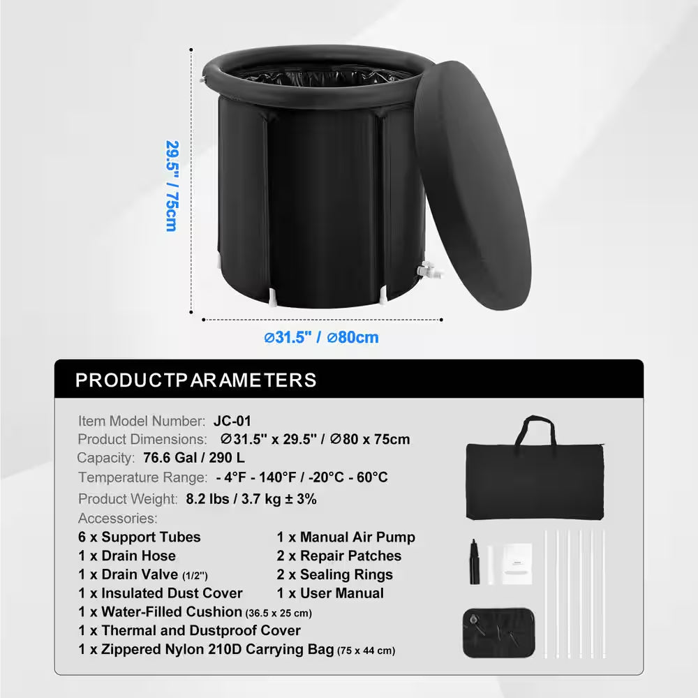 1-Person 1 Jet Occupancy Ice Bath Tub Cold Water Therapy Plunge Tub for Athletes Portable Outdoor Ice Barrel Plunge Pool — product view 8