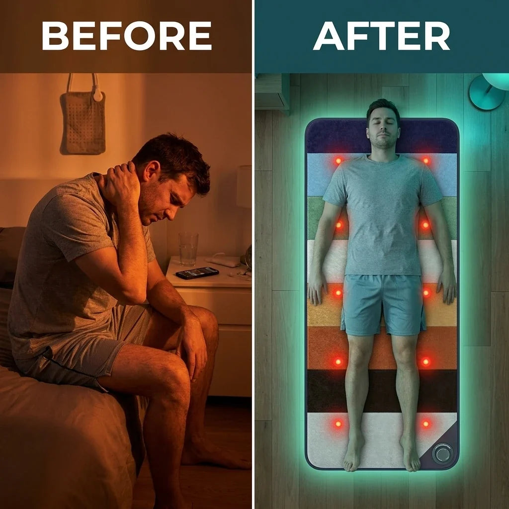 Megelin Red Light PEMF Infrared Heating Therapy Mat Pro — Before & After